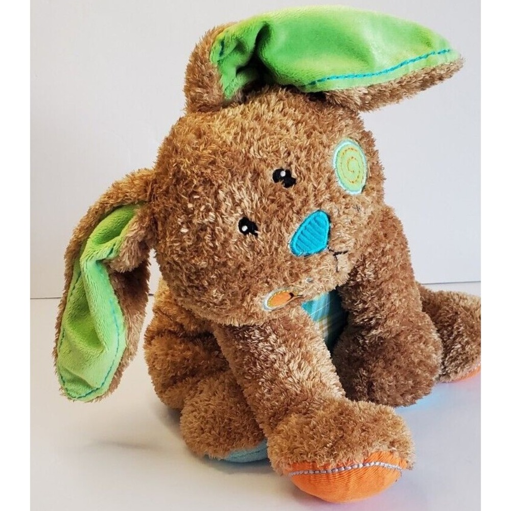 Mary Meyer Bunny Rabbit Plush Brown Floppy Ears Bright Happy Colors 14"